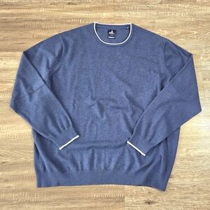 johnnie-O Wren Men's Pre-owned Cotton Blend Crewneck Sweater Navy Blue Size XXL